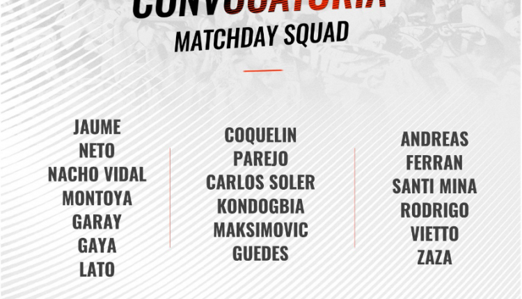 Valencia convocatoria Real Madrid