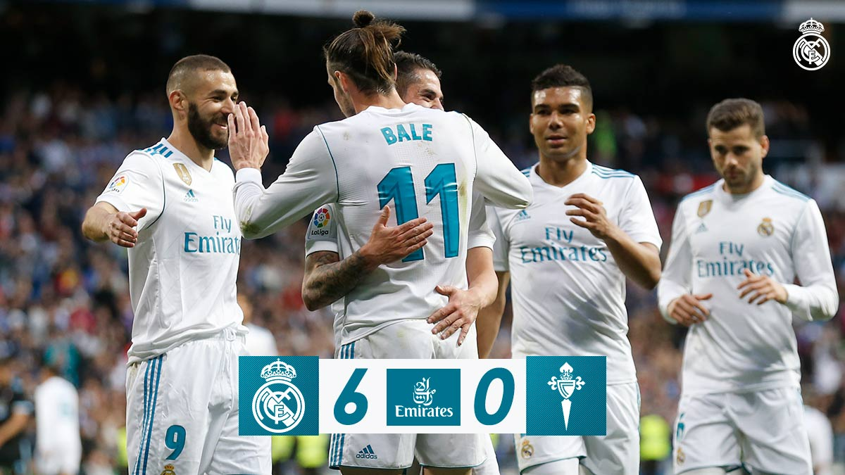 Real Madrid 6 Celta 0 2018