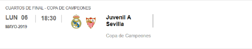 Real Madrid Juvenil A Sevilla 1/4 Copa de Campeones 2019