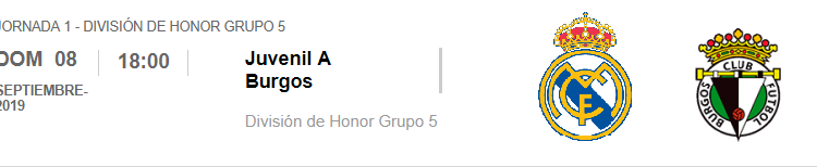 Real Madrid Juvenil A Burgos DH J1 2019