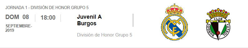 Real Madrid Juvenil A Burgos DH J1 2019