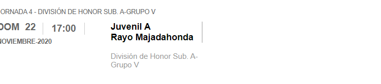 Real Madrid Juvenil A Rayo Majadahonda