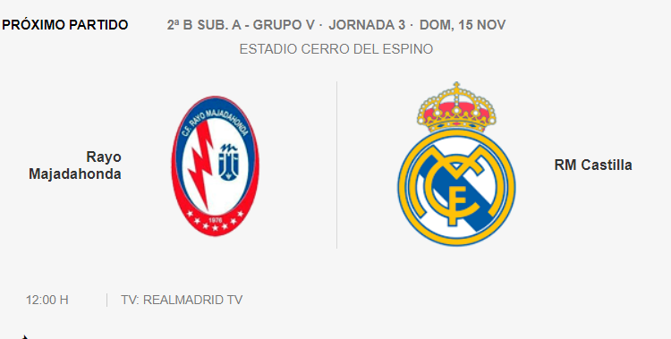 Rayo Majadahonda Real Madrid Castilla 2020