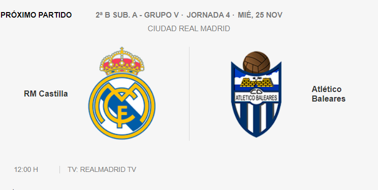 Real Madrid Castilla Atlético Baleares J4 2020