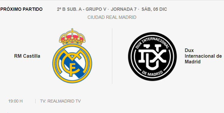Real Madrid Castilla DUX Internacional de Madrid J7 2020