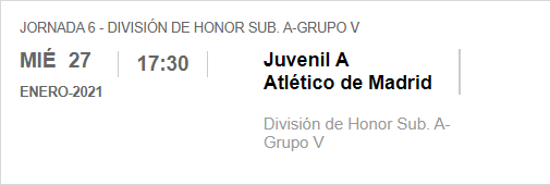 Real Madrid Juvenil A Atlético de Madrid DH5 J6 2020 21