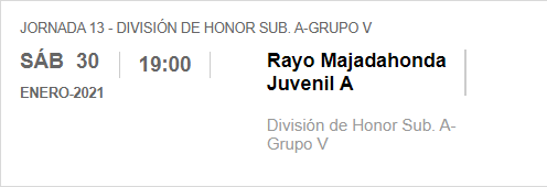 Rayo Majadahonda Juvenil A Real Madrid 2021