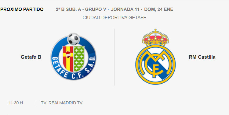 Getafe B Real Madrid Castilla 2ºB J11 2021