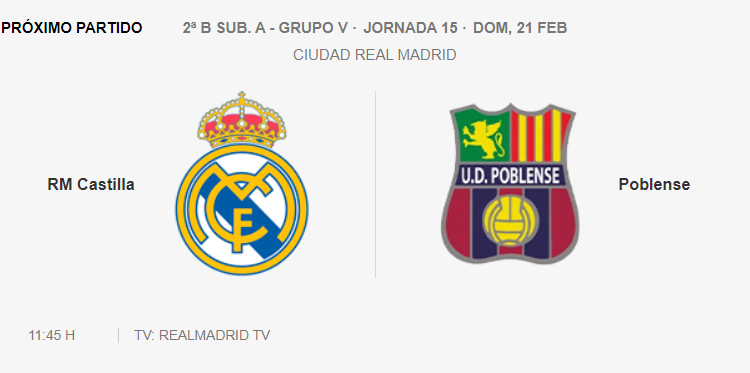 Real Madrid Castilla Poblense 2B G5 J15 2021
