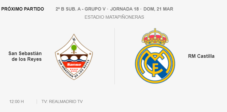 Sanse Real Madrid Castilla Segunda B G5A J18 2021
