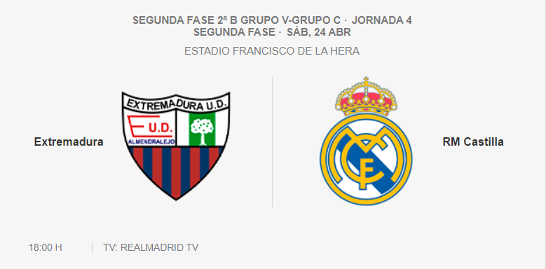 Extremadura Real Madrid Castilla 2ºB 2 Fase 2021 J4