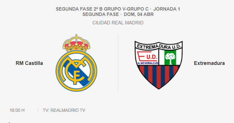 Real Madrid Castilla Extremadura Fase 2 2021 J1