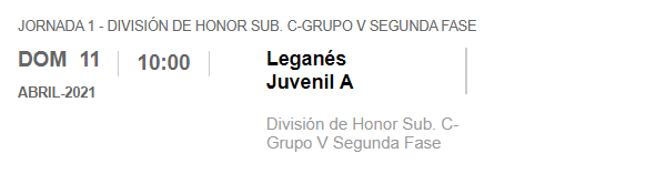 Leganés Real Madrid Juvenil A 2020 DH5