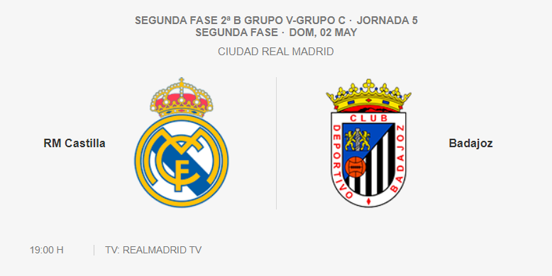 Real Madrid Castilla Badajoz 2B G5C J5 2021