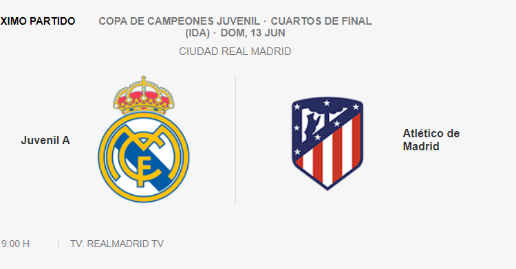 Real Madrid Juvenil A Atlético de Madrid Copa Campeones 2021