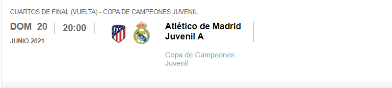Atlético de Madrid Real Madrid Juvenil A 2021 Copa Campeones