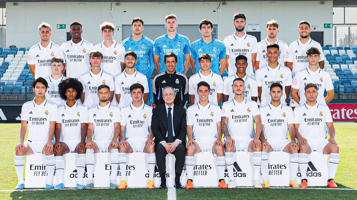 Real Madrid Castilla 2022/23, faltando los juveniles más presentes esta campaña como Edgar y Gonzalo, con la sub-19.