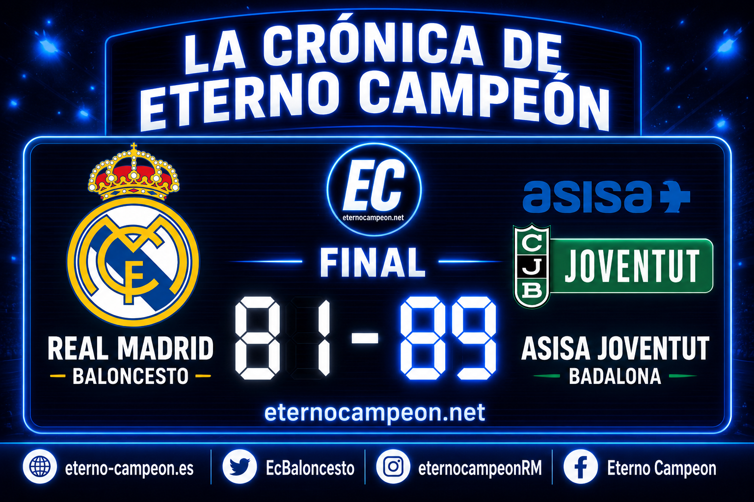 Liga Endesa | Jornada 32 ~ Crónica | Real Madrid 81-89 Asisa Joventut