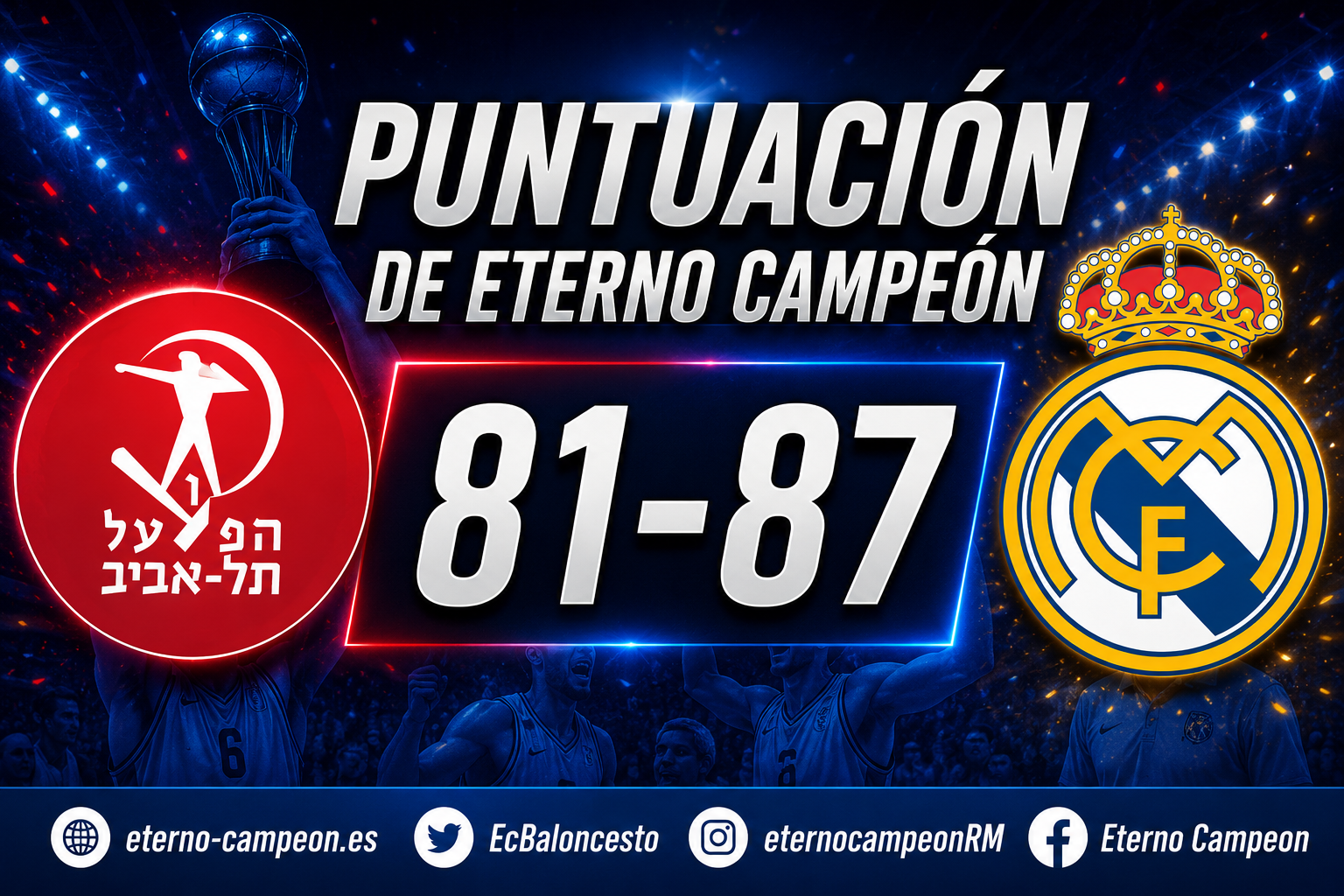 Euroliga ~ PlayOff | 4º Partido ~ La Puntuación de Eterno Campeón | Hapoel Tel-Aviv 81-87 Real Madrid
