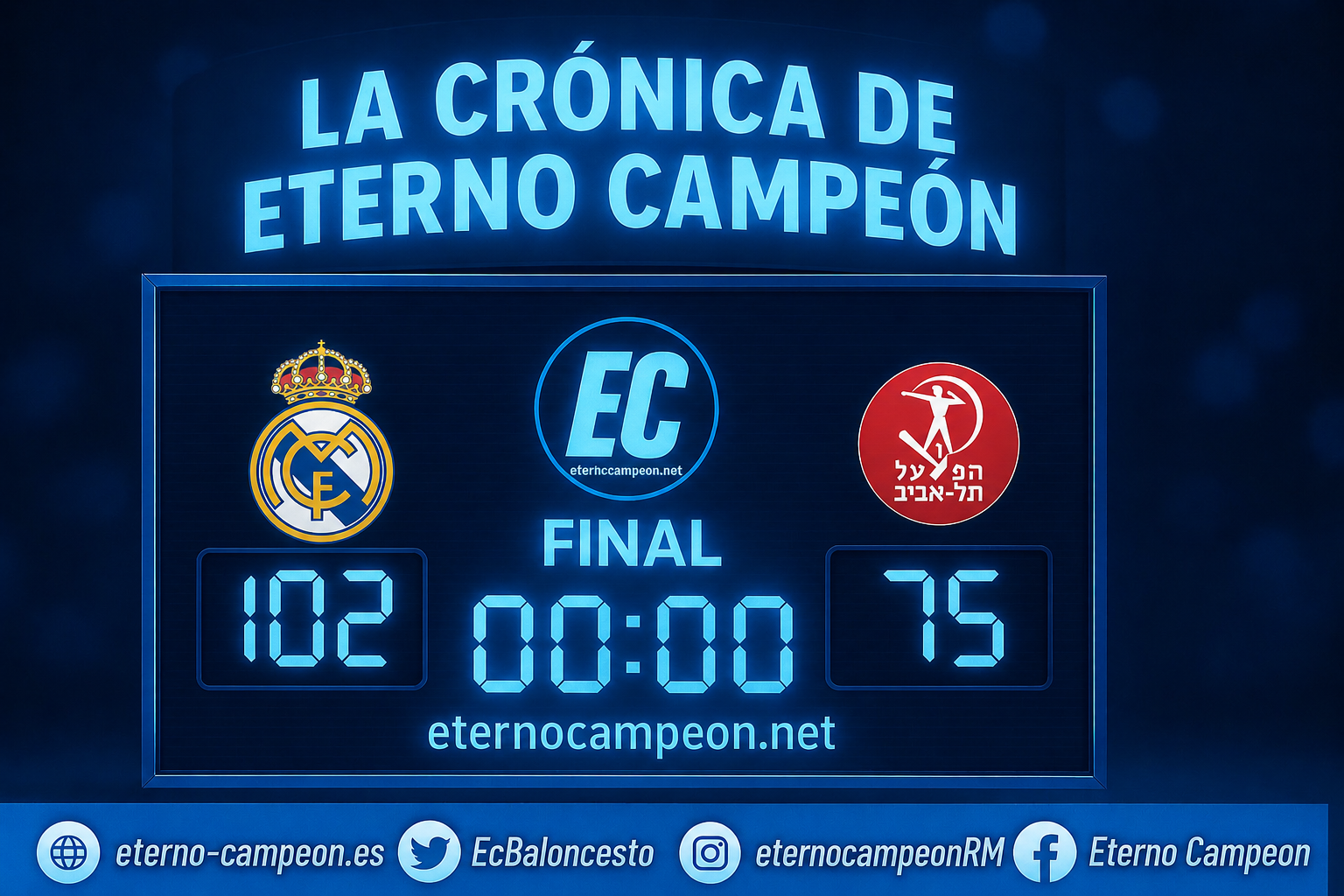 Euroliga – PlayOff | 2º Partido ~ Crónica | Real Madrid 102-75 Hapoel Tel-Aviv