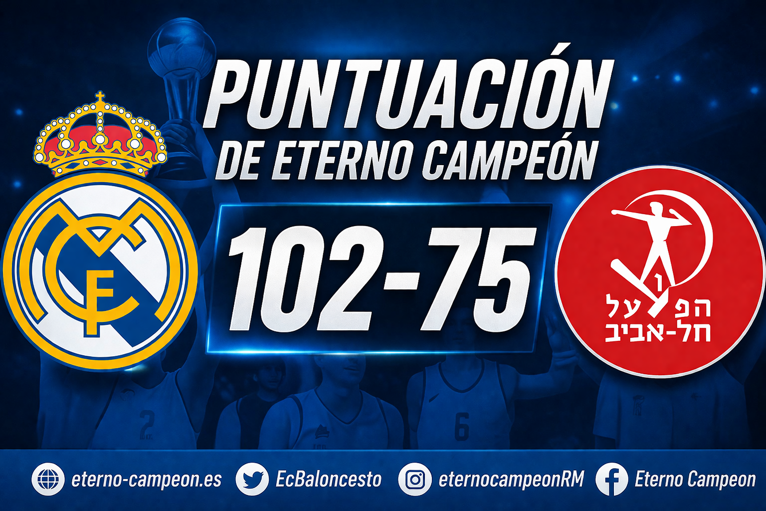 Euroliga – PlayOff | 2º Partido ~ La Puntuación de Eterno Campeón | Real Madrid 102-75 Hapoel Tel-Aviv
