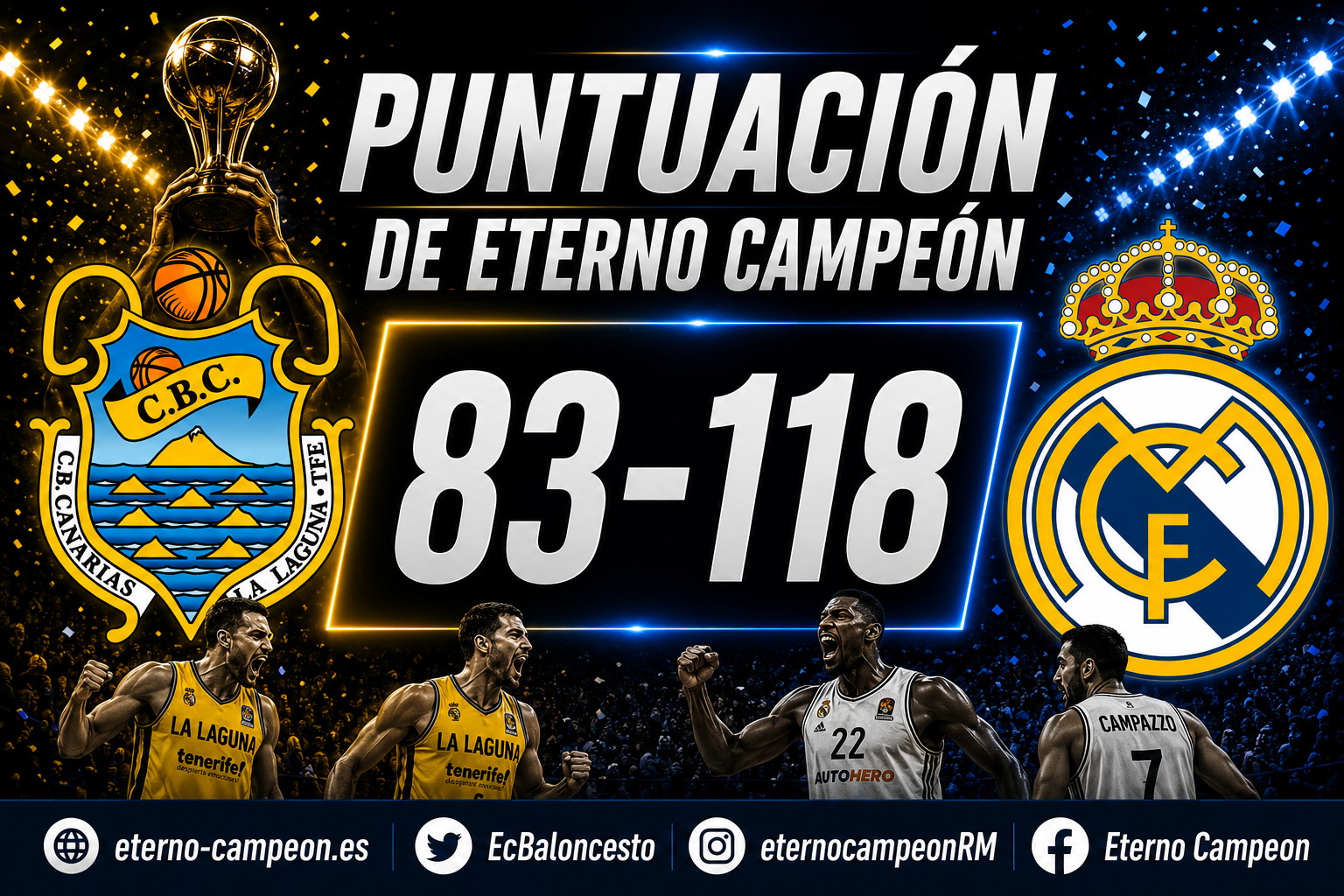 Liga Endesa | Cuartos de Final ~ 2º Partido | La Laguna Tenerife 83-118 Real Madrid